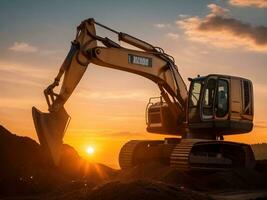 graafmachine Bij werk in de plaats, ai gegenereerd foto