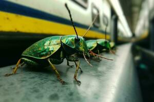 klop bugs in metro. genereren ai foto