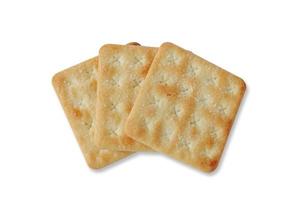 Krokante crackers met suiker geïsoleerd op een witte achtergrond foto