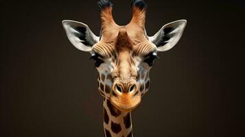 een giraffe met hoorns ai gegenereerd foto