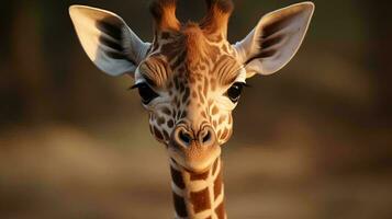 een giraffe met haar hoofd over- een ander giraf schouder ai gegenereerd foto