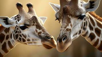 giraffen op zoek Bij elk andere ai gegenereerd foto