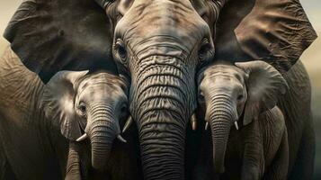 een groep van olifanten ai gegenereerd foto