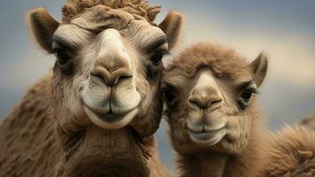 een groep van kamelen ai gegenereerd foto