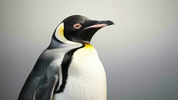 een pinguïn met een geel bek ai gegenereerd foto