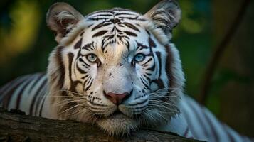 ai generatief van Bengalen wit tijger is onder de bedreigd soorten foto