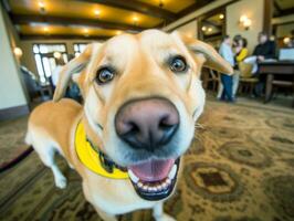 inhoud hond genieten van in de leven kamer verdieping ai generatief foto