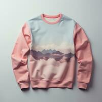 sweater met abstract afdrukken, dichtbij omhoog. generatief ai foto