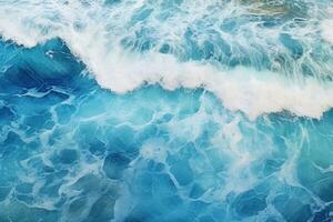 stormachtig oceaan met golven. generatief ai foto