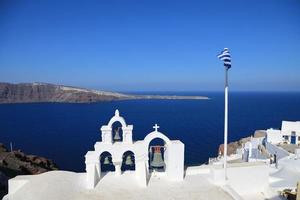 prachtig uitzicht op oia op het eiland santorini, griekenland foto