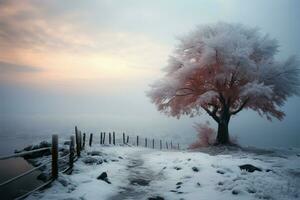 aard pracht in de kalmte omhelzing van de mooi winter ai gegenereerd foto