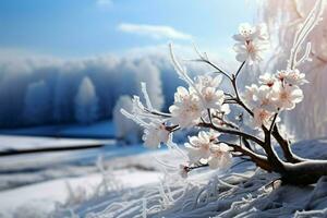 winters essence komt naar leven in een boeiend natuur illustratie ai gegenereerd foto