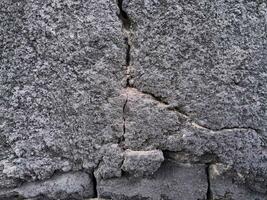 grungy muur van grijs beton structuur met gebarsten oppervlakte van zand en cement materialen. foto