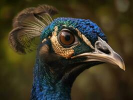 pauw vogel portret ai gegenereerd foto