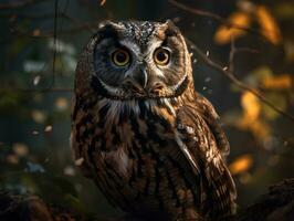 uil vogel portret ai gegenereerd foto