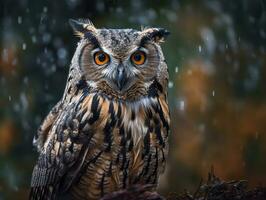 uil vogel portret ai gegenereerd foto