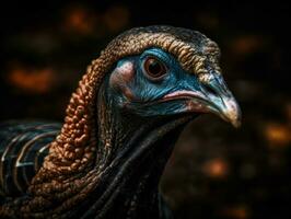 kalkoen vogel portret ai gegenereerd foto