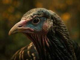 kalkoen vogel portret ai gegenereerd foto