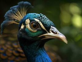 pauw vogel portret ai gegenereerd foto