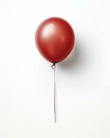 feestelijk rood ballon geïsoleerd Aan wit achtergrond. generatief ai foto