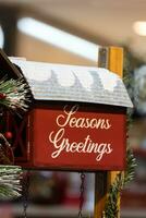 mooi Kerstmis seizoenen groeten brief doos foto