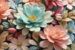 een bundel van bloemen zijn geregeld in een bloem arrangement ai generatief foto