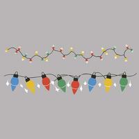 kleurrijk Kerstmis decoratie keten met decoratief lichten foto