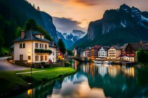 de mooi stad- van Altenburg in de Alpen. ai-gegenereerd foto