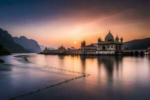 de gouden tempel, amritsar, Indië. ai-gegenereerd foto