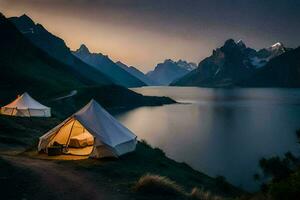 de het beste camping vlekken in de wereld. ai-gegenereerd foto