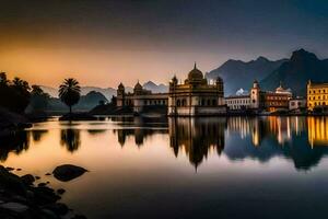 de gouden tempel, amritsar, Indië. ai-gegenereerd foto