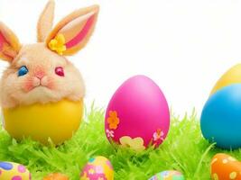 gelukkig Pasen kleurrijk eieren ai generatief foto