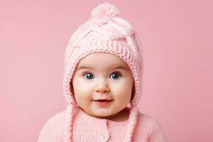 ai gegenereerd studio portret van schattig weinig baby kind van verschillend nationaliteiten Aan verschillend kleuren achtergrond foto