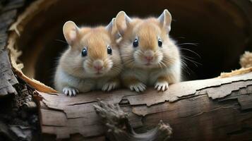 foto van Hart smelten twee gerbils met een nadruk Aan uitdrukking van liefde. generatief ai