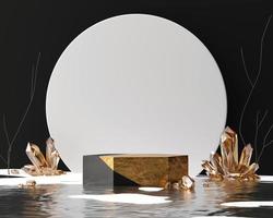 abstracte gouden product display podium podium 3D-rendering achtergrond foto