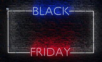 black friday neonreclame met een frame foto