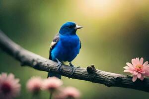 foto behang de lucht, bloemen, vogels, de zon, de vogel, de vogel, de. ai-gegenereerd