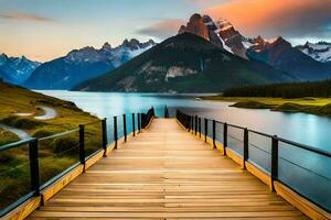 de promenade in Patagonië. ai-gegenereerd foto