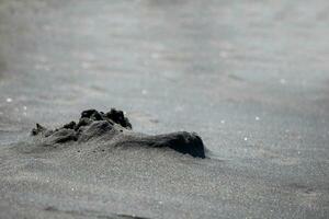 zwart magie zand close-up.zand structuur nat foto