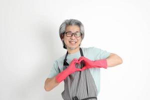 senior Aziatische huishoudster foto