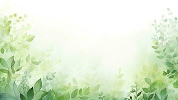 abstract groen gebladerte waterverf achtergrond met voorjaar eco natuur thema. ai gegenereerd foto