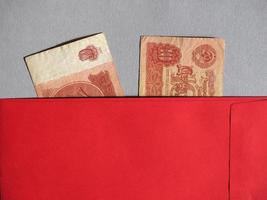 vintage teruggetrokken bankbiljetten van cccp foto