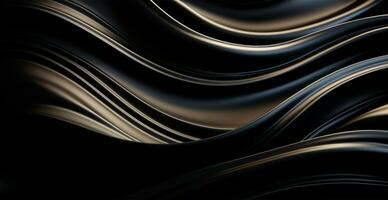 abstract zwart wit achtergrond, golvend lijnen verlichting - ai gegenereerd beeld foto