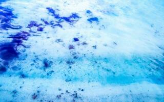 golven Bij tropisch strand caraïben zee Doorzichtig turkoois water Mexico. foto