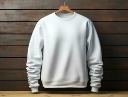 blanco sweater voor mockup ai gegenereerd foto