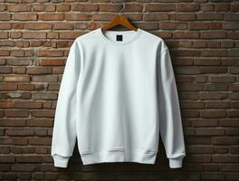 blanco sweater voor mockup ai gegenereerd foto