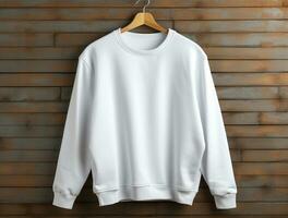 blanco sweater voor mockup ai gegenereerd foto