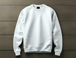 blanco sweater voor mockup ai gegenereerd foto