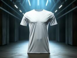 3d geven blanco t-shirt ai gegenereerd foto