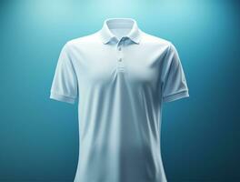 professioneel blanco 3d polo t-shirt ai gegenereerd foto